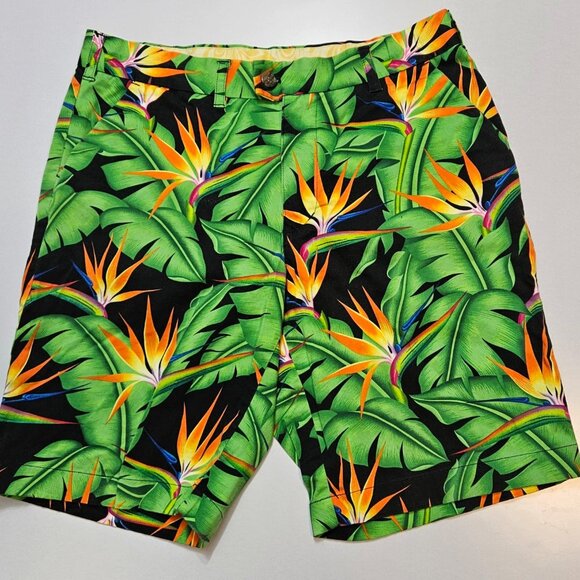 Loudmouth Golf Shorts Men’s Size 34 Multicolor Floral Pattern Cotton Stretch - Picture 1 of 14
